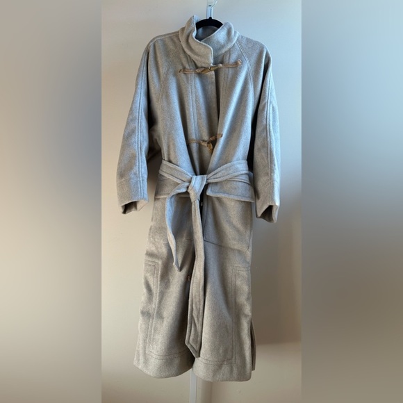 NWT Free People Alma Duffle Coat XS Heathered Coffee Grey Classic Oversized - Picture 6 of 9